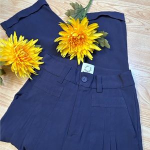 MOLLY BRACKEN LILI SIDONIO Arty Urban Pop Purple Pleated Trousers Size Small